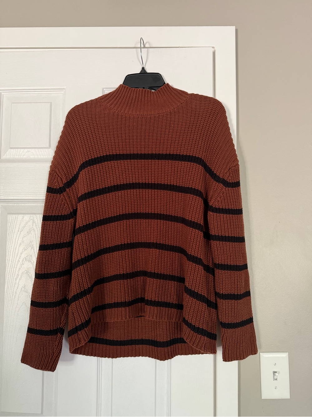 Evereve Brown Mock Turtle Neck Brown Sweater